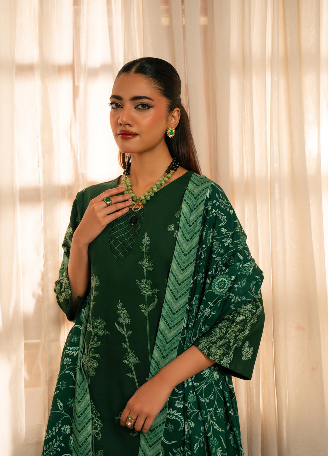 Manzil by Rashid Textiles Unstitched Embroidered Khaddar 3 Piece Suit RT26UKM D-1038 - Winter Collection