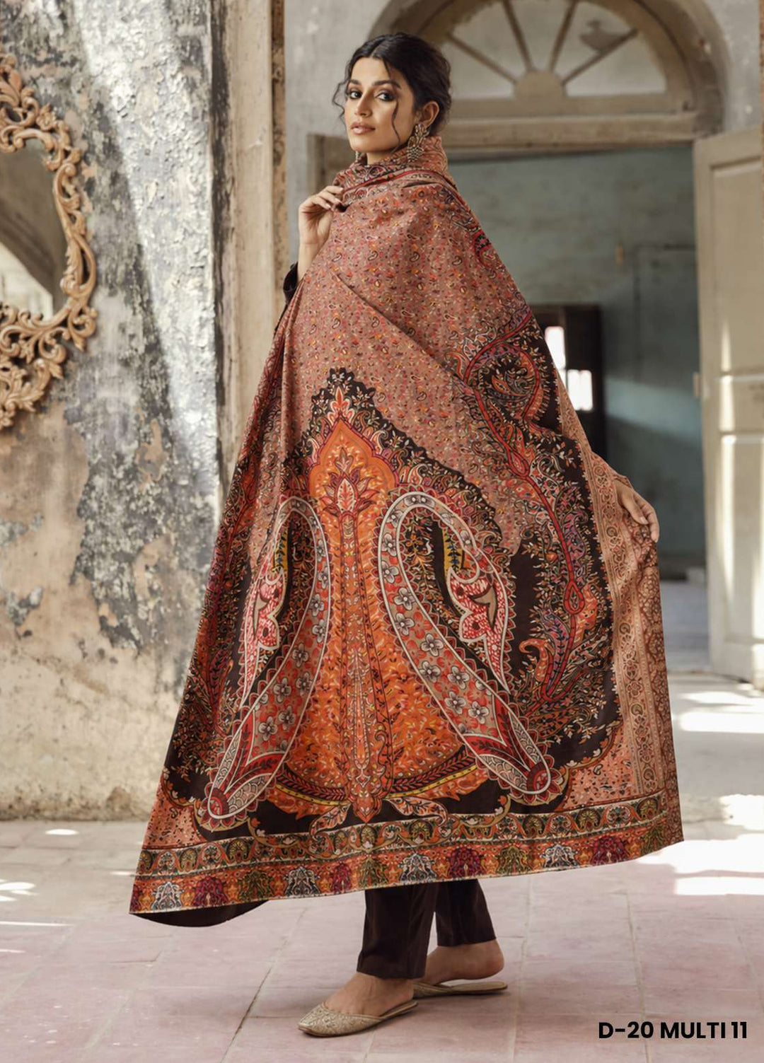 Sanaulla Exclusive Range RTW Printed Woven 1 Piece Shawl D-20 MULTI11 - Winter Collection