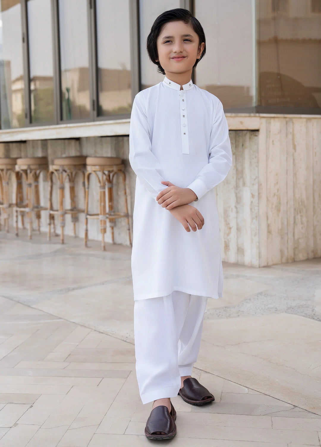 Buraq Boys RTW Solids Wash N Wear Kurta Shalwar Suit Shazil Casual Collection