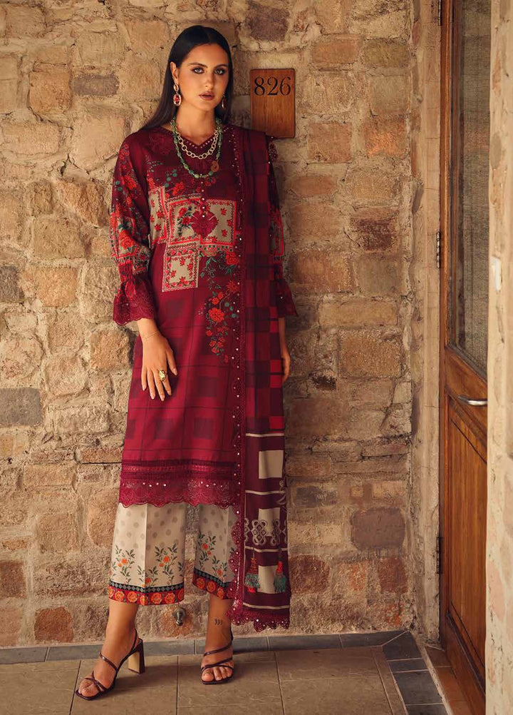 Combination by Charizma Unstitched Embroidered Linen 3 Piece Suit CHR26UCL CCW7-06 - Casual Collection