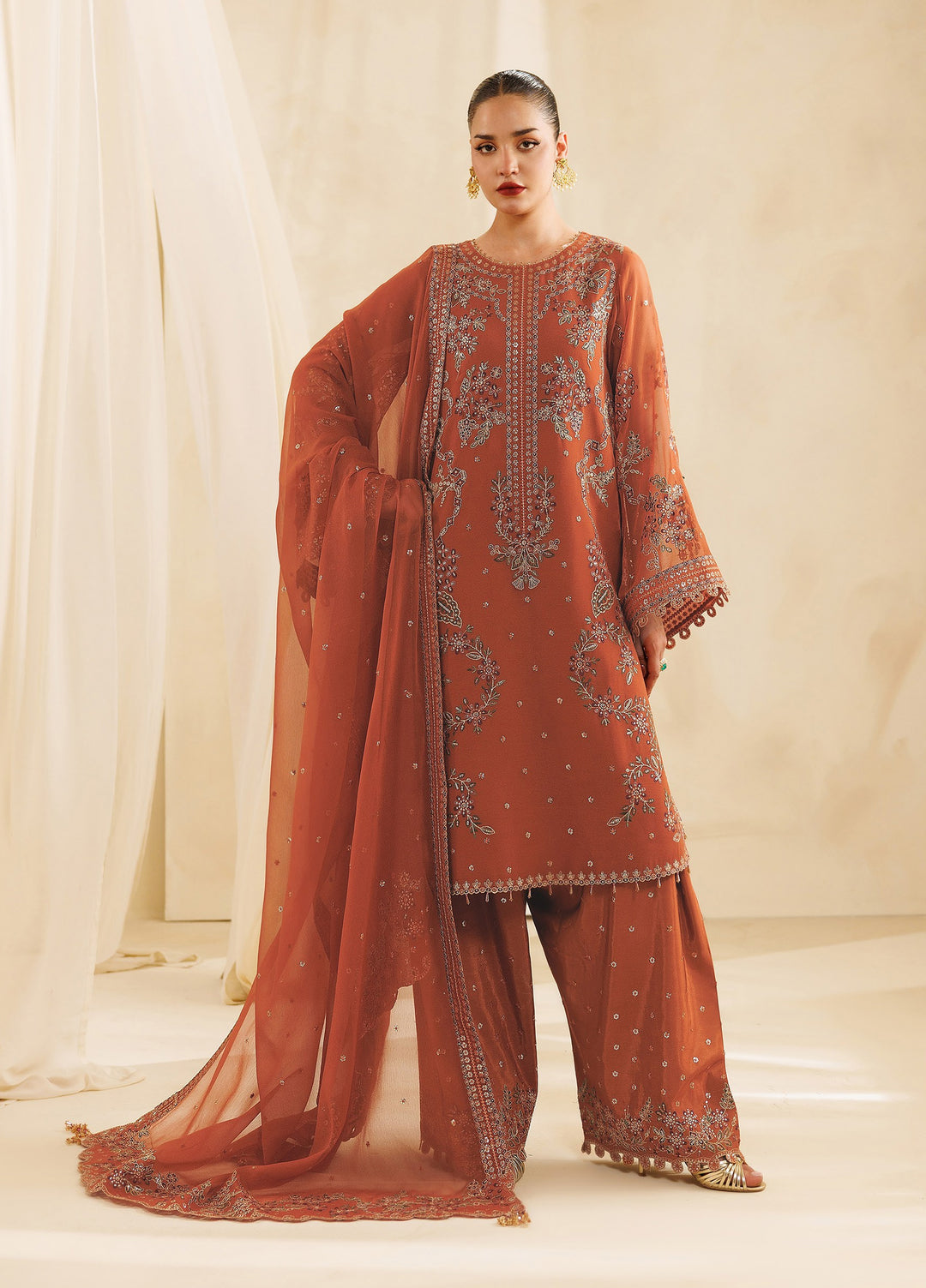 Sireine by Alizeh Fashion Unstitched Embroidered Chiffon 3 Piece Suit AF26UCS AF-CH-2298-GLIMMER - Festive Collection