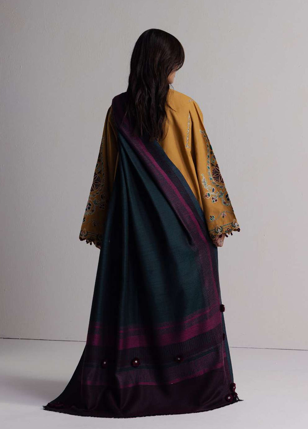 Coco by Zara Shahjahan Unstitched Khaddar 3 Piece Suit CZS26UKW OCHRE 2A - Winter Collection