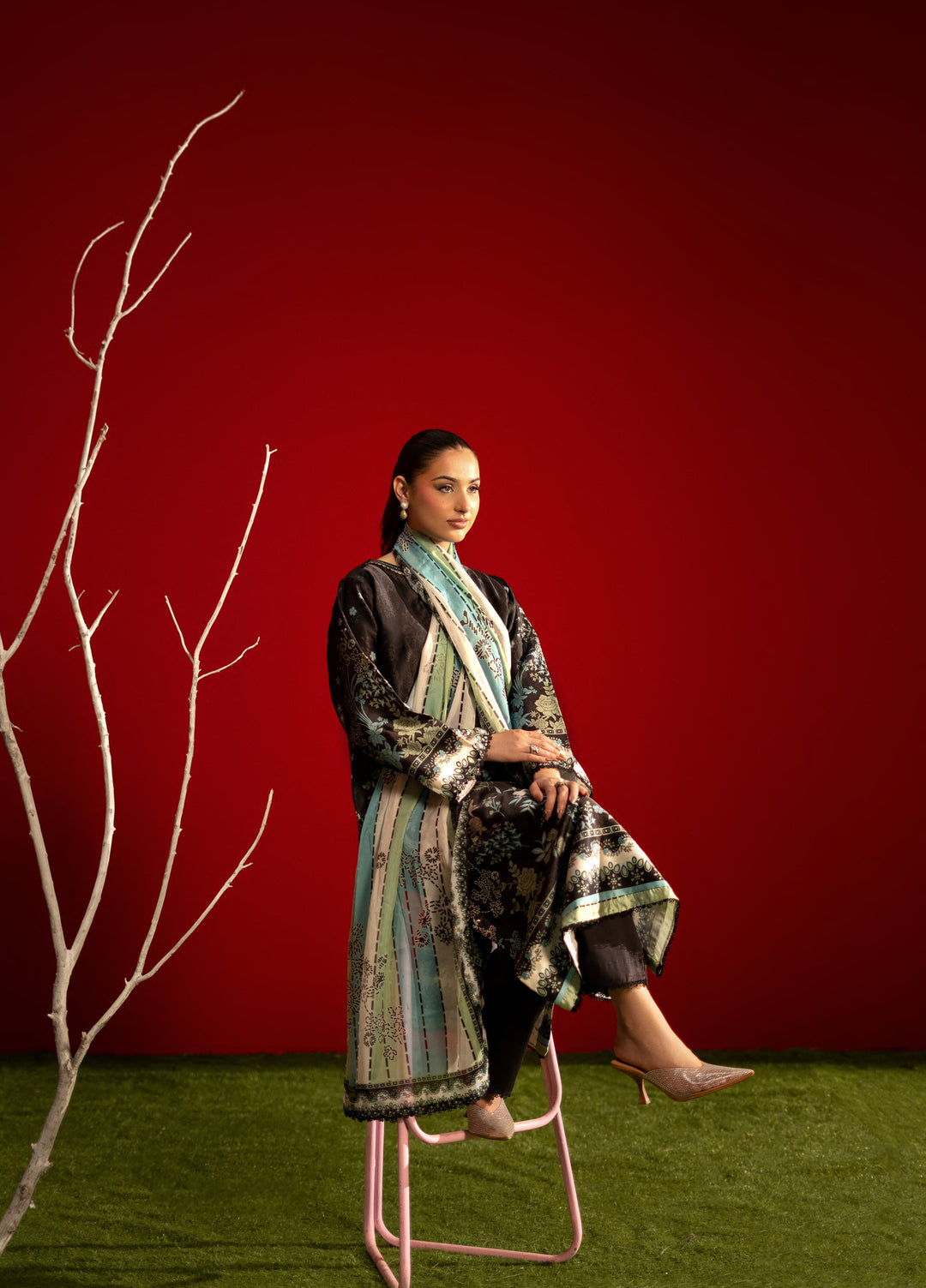 Marine by Rashid Textiles Unstitched Printed Luxury Silk 3 Piece Suit RT26USM D-3908 - Winter Collection