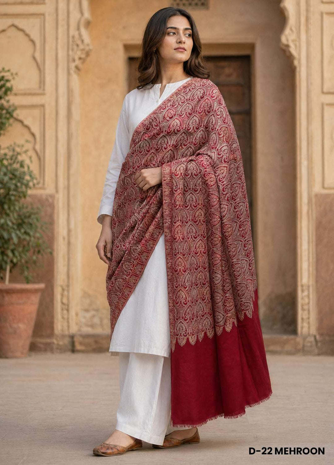 Sanaulla Exclusive Range RTW Printed Woven 1 Piece Shawl D-22 MERHOON - Winter Collection