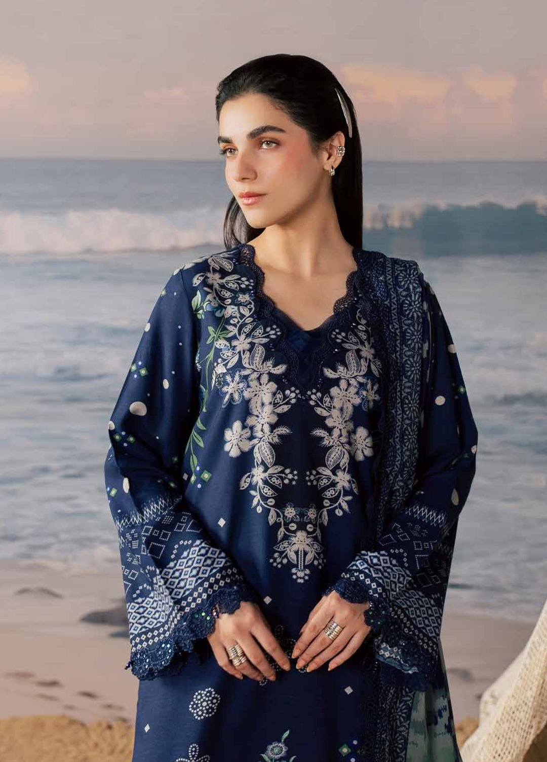 Daily Delights by Nureh Unstitched Embroidered Viscose Slub 3 Piece Suit NU26UDD DD-42 - Casual Collection