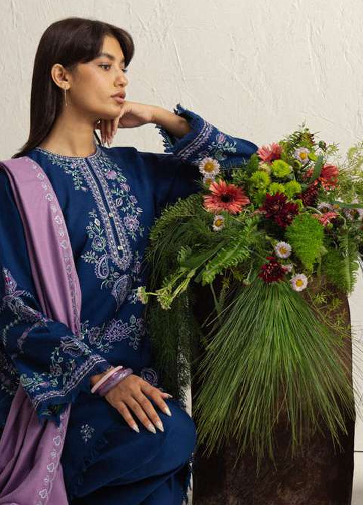 Coco by Zara Shahjahan Unstitched Khaddar 3 Piece Suit CZS26UKW NEELAM 4A - Winter Collection