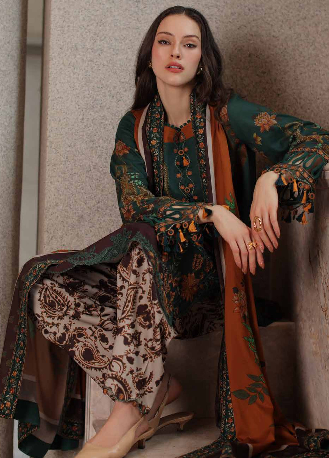 Aniiq by Charizma Unstitched Embroidered Linen 3 Piece Suit CHR26UAL ANW7-16 - Casual Collection