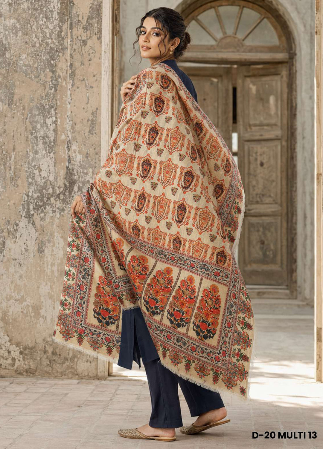 Sanaulla Exclusive Range RTW Printed Woven 1 Piece Shawl D-20 MULTI13 - Winter Collection
