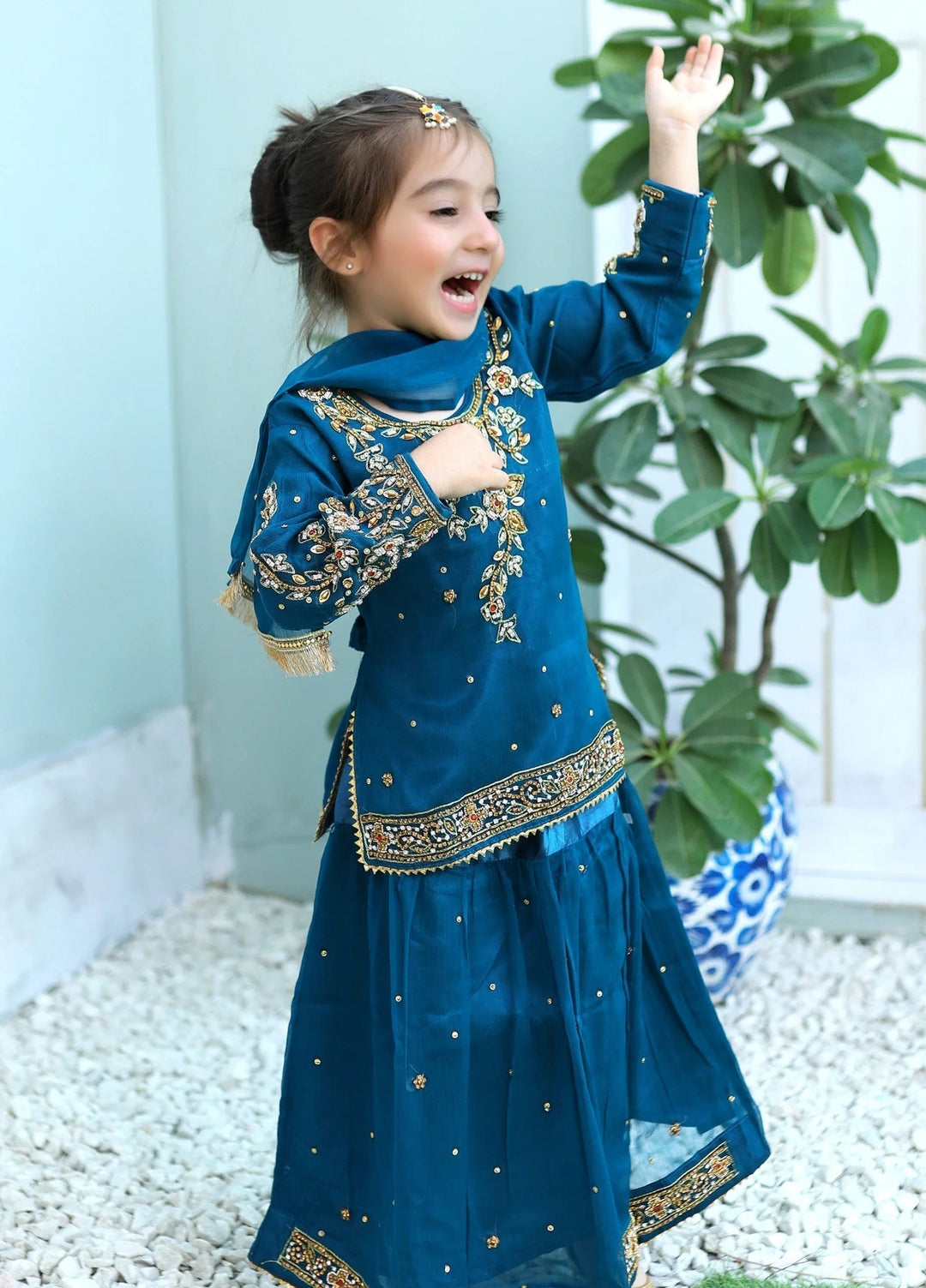 Khanak Girls RTW Embroidered Chiffon 3 Piece Suit KL-3 - Casual Collection