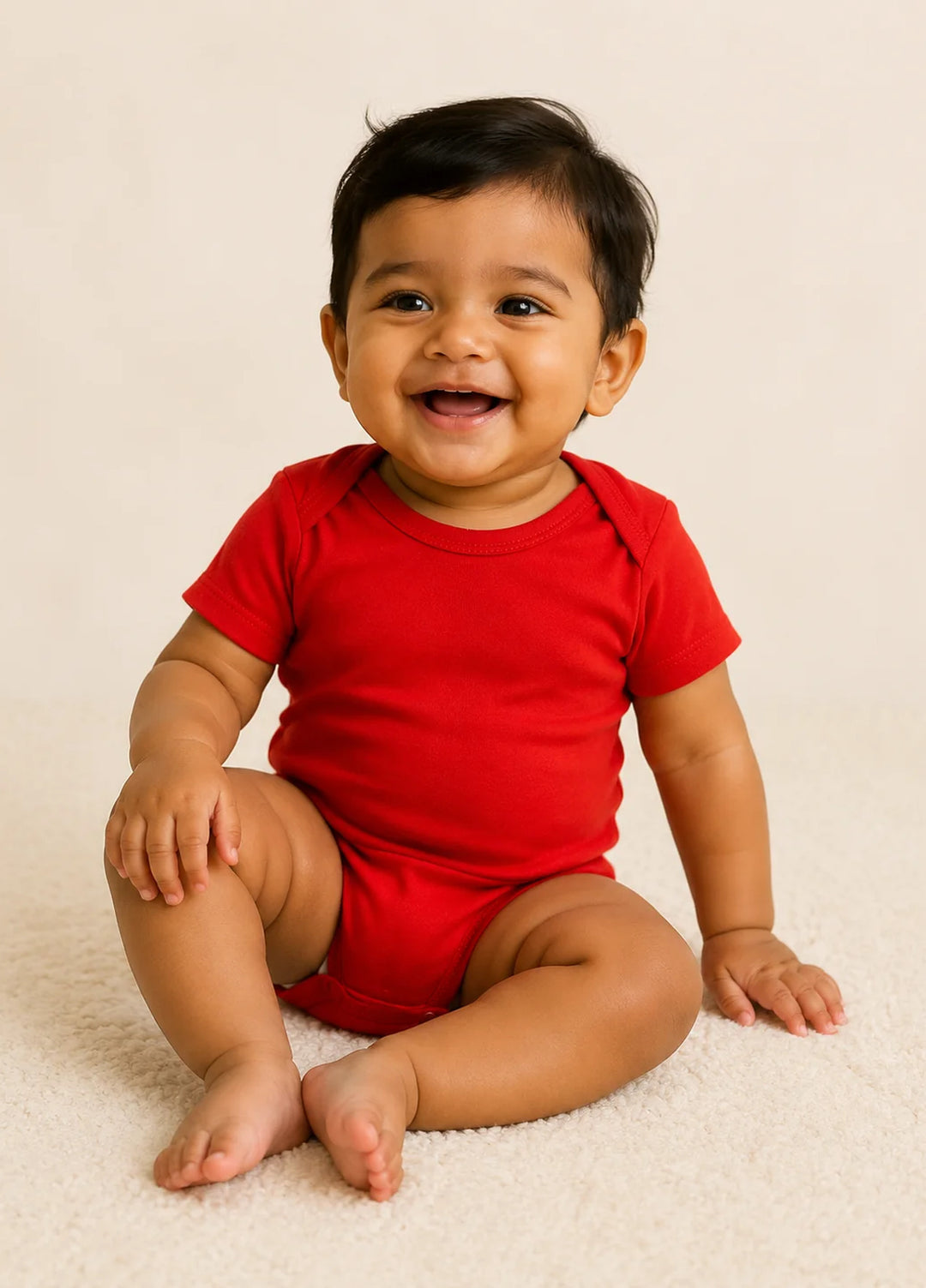 Lambkin Kids RTW Solids Cotton 1 Piece Red - Casual Collection
