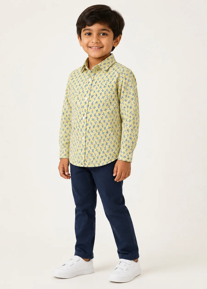 Lambkin Kids RTW Printed Cotton 1 Piece Sand Star Boys Shirt - Casual Collection