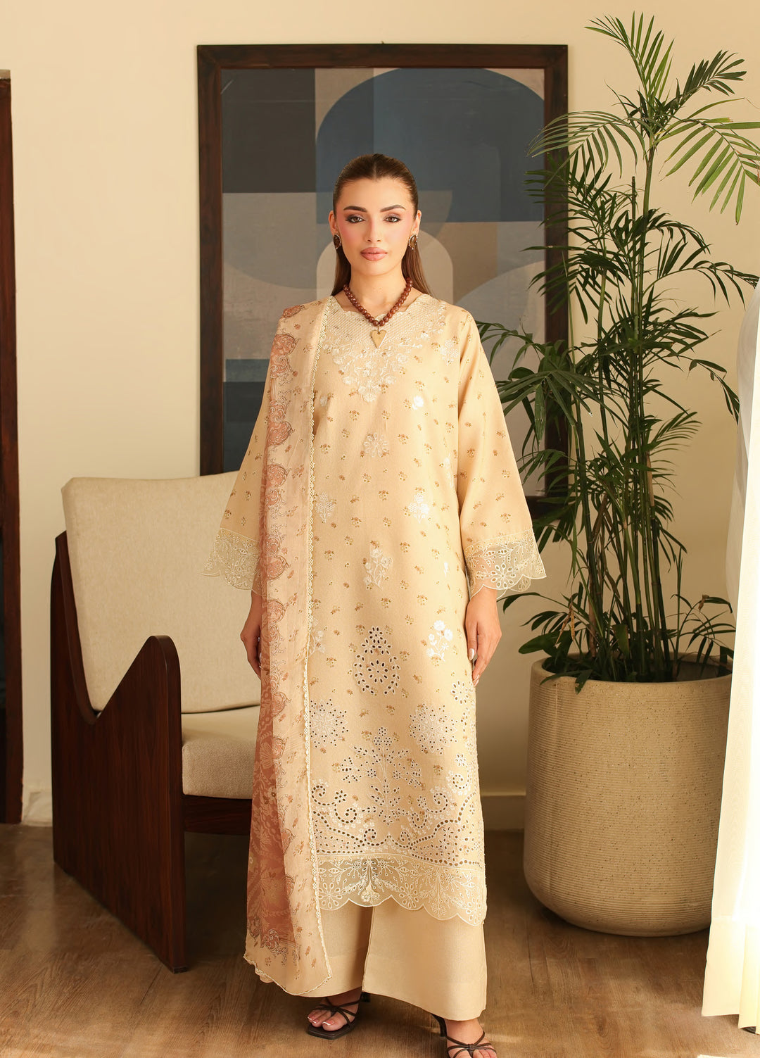 Sahl by Rashid Textiles Unstitched Embroidered Lawn Karandi 3 Piece Suit RT26USLK D-3916 - Casual Collection