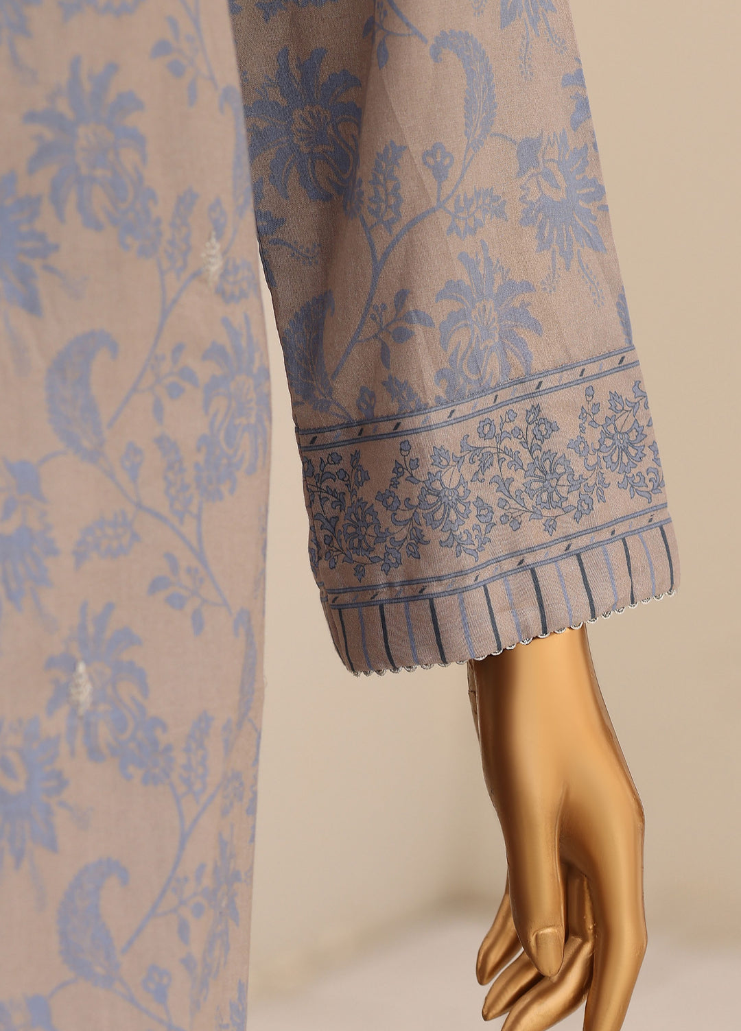 Identic by HZ Textiles Unstitched Embroidered Cotton 3 Piece Suit HZ26UCI PDW 3329-F - Casual Collection