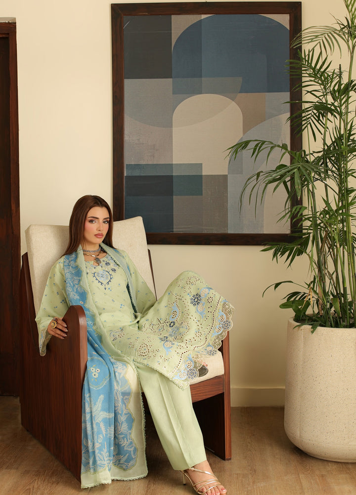 Sahl by Rashid Textiles Unstitched Embroidered Lawn Karandi 3 Piece Suit RT26USLK D-3914 - Casual Collection