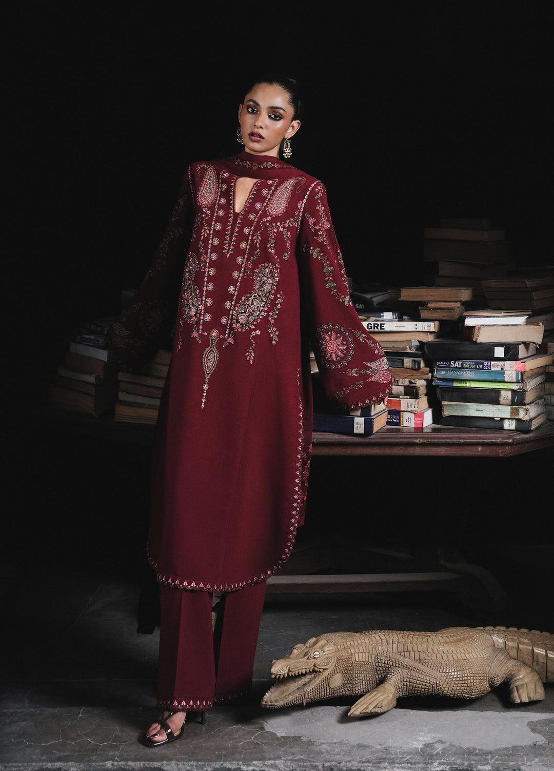 Jugnu by Hussain Rehar Unstitched Embroidered Karandi 3 Piece Suit HR26UJK Parul - Winter Collection