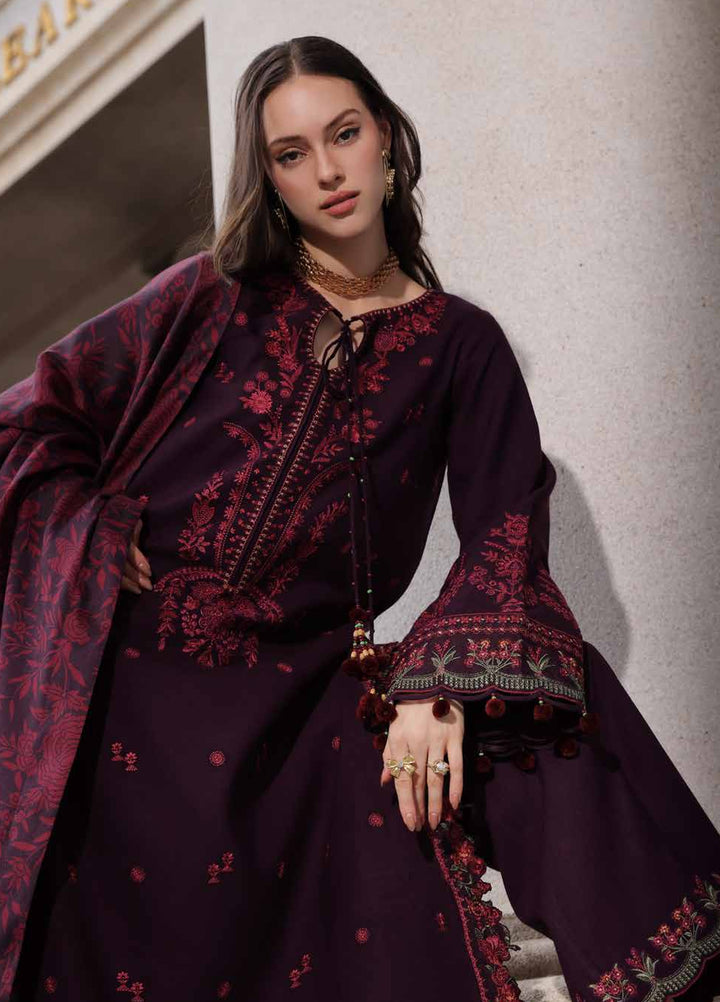 Poshima by Charizma Unstitched Embroidered Leather Peach 3 Piece Suit CHR26UPL PSW6-25 - Winter Collection