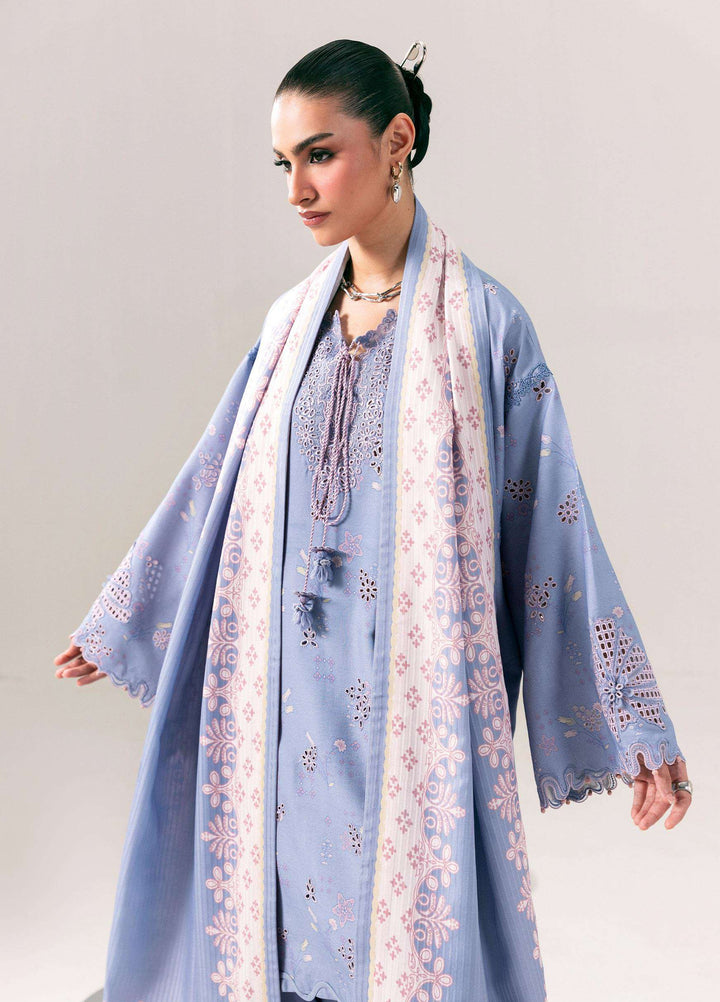 Q prints by Qalamkar Unstitched Embroidered Slub Linen 3 Piece Suit QLK26ULQ Beena QPW-06A - Winter Collection