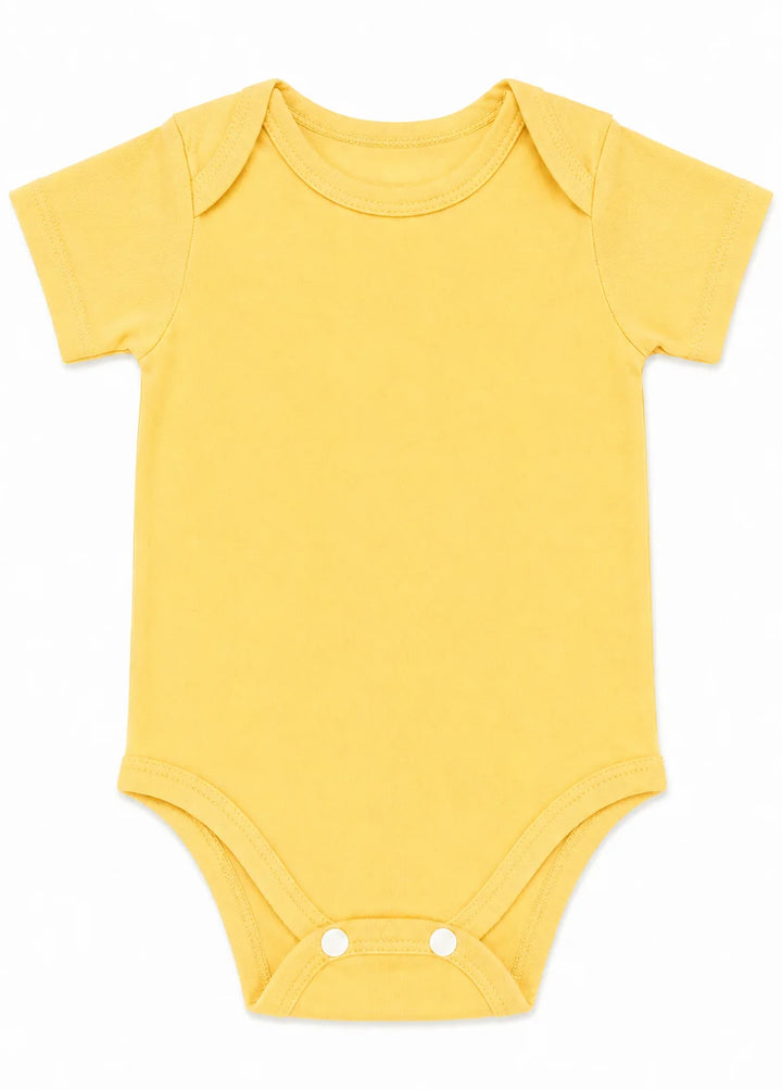 Lambkin Kids RTW Solids Cotton 1 Piece Yellow - Casual Collection