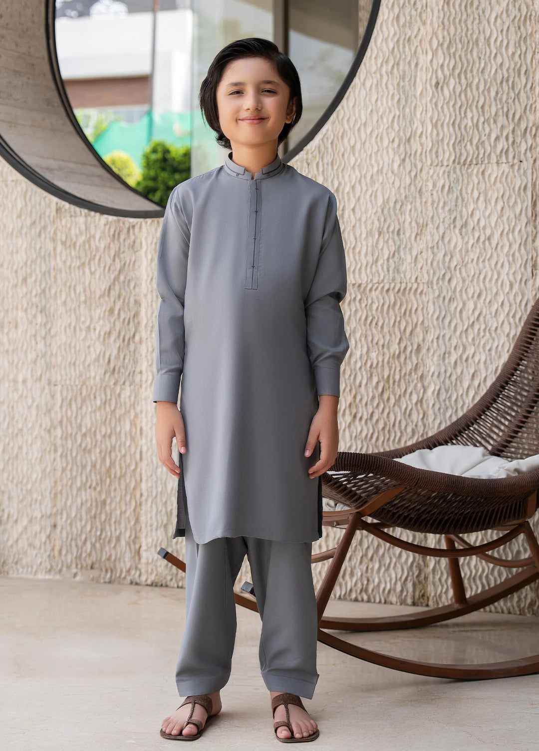 Buraq Boys RTW Solids Wash N Wear Kurta Shalwar Suit faraz Casual Collection