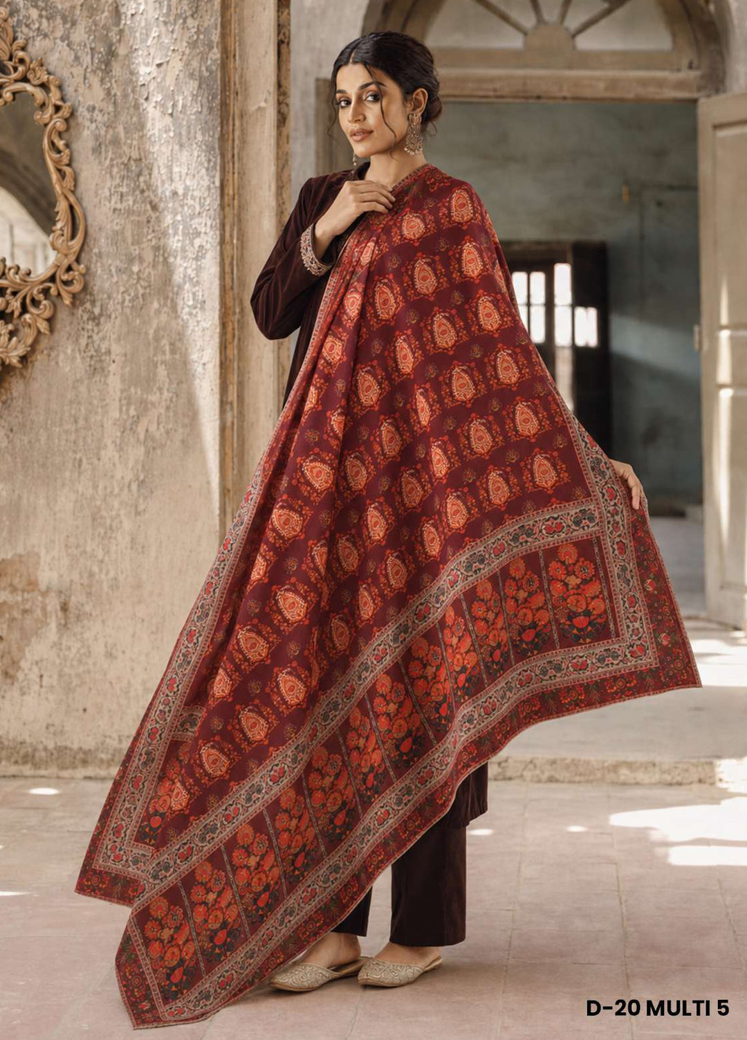 Sanaulla Exclusive Range RTW Printed Woven 1 Piece Shawl D-20 MULTI5 - Winter Collection