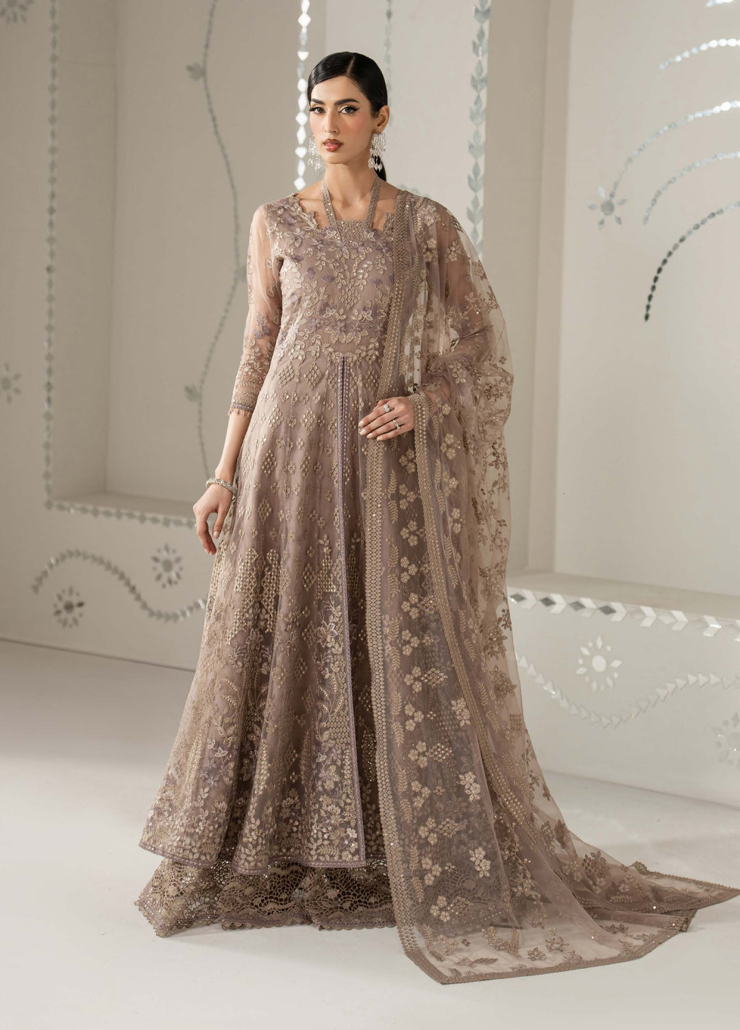 Shehnai by Lavish Premium Unstitched Embroidered Organza 3 Piece Suit LVP26USO SH-07 MAHVEEN - Wedding Collection