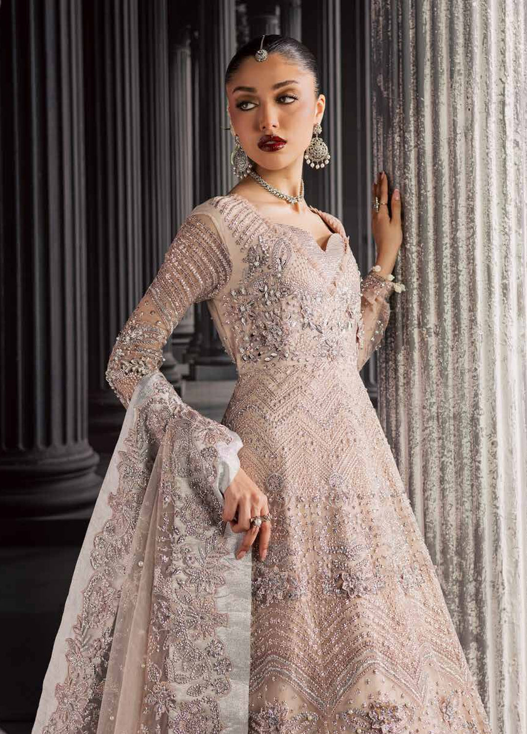 Muse Formal by Nureh Unstitched Embroidered Net 3 Piece Suit NU26UMF NFM-04 - Wedding Collection