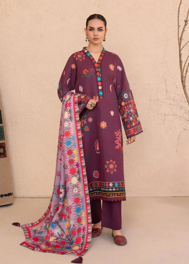 Chandan Nagri Women RTW Embroidered Khaddar 3 Piece Suit Noorza - Festive Collection
