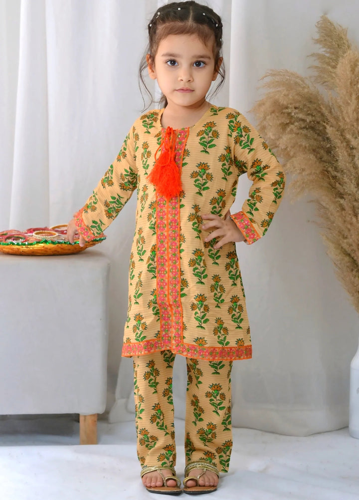 Khanak Girls RTW Embroidered Cotton 2 Piece Suit KST-65 - Casual Collection
