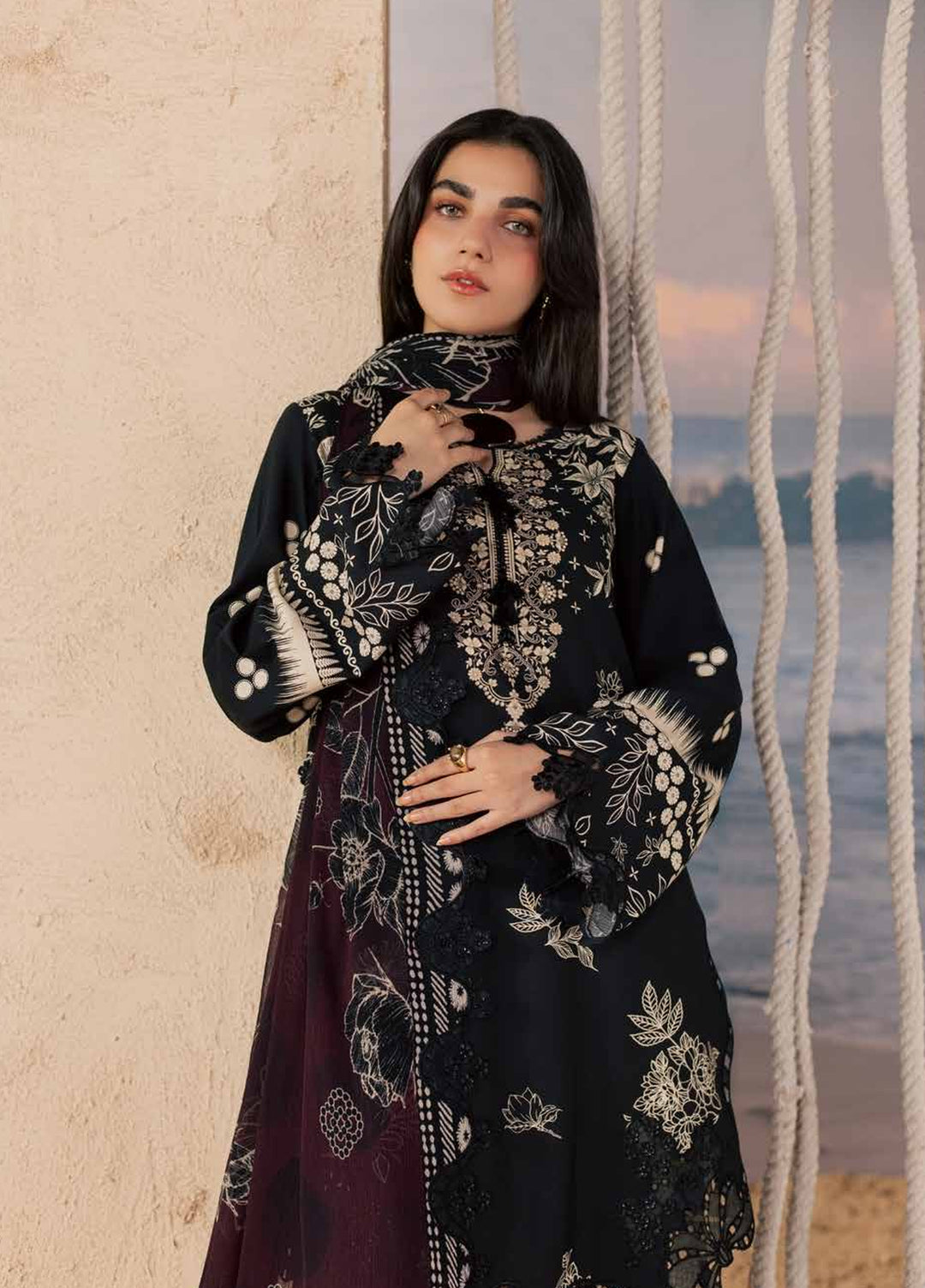 Daily Delights by Nureh Unstitched Embroidered Viscose Slub 3 Piece Suit NU26UDD DD-43 - Casual Collection
