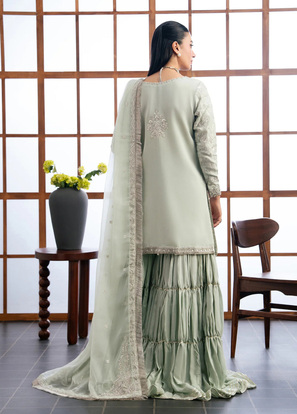 Xenia Formals Unstitched Embroidered Chiffon 3 Piece Suit D-03 Jira - Festive Collection