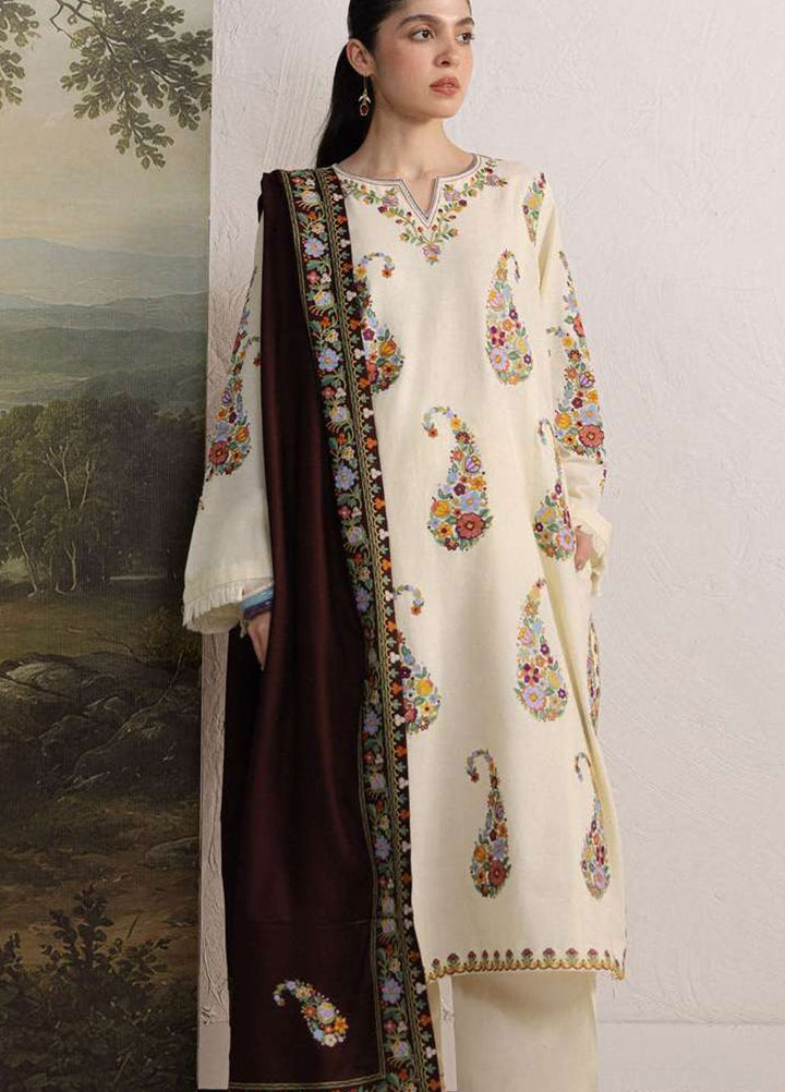 Coco by Zara Shahjahan Unstitched Khaddar 3 Piece Suit CZS26UKW SHIREEN 6A - Winter Collection