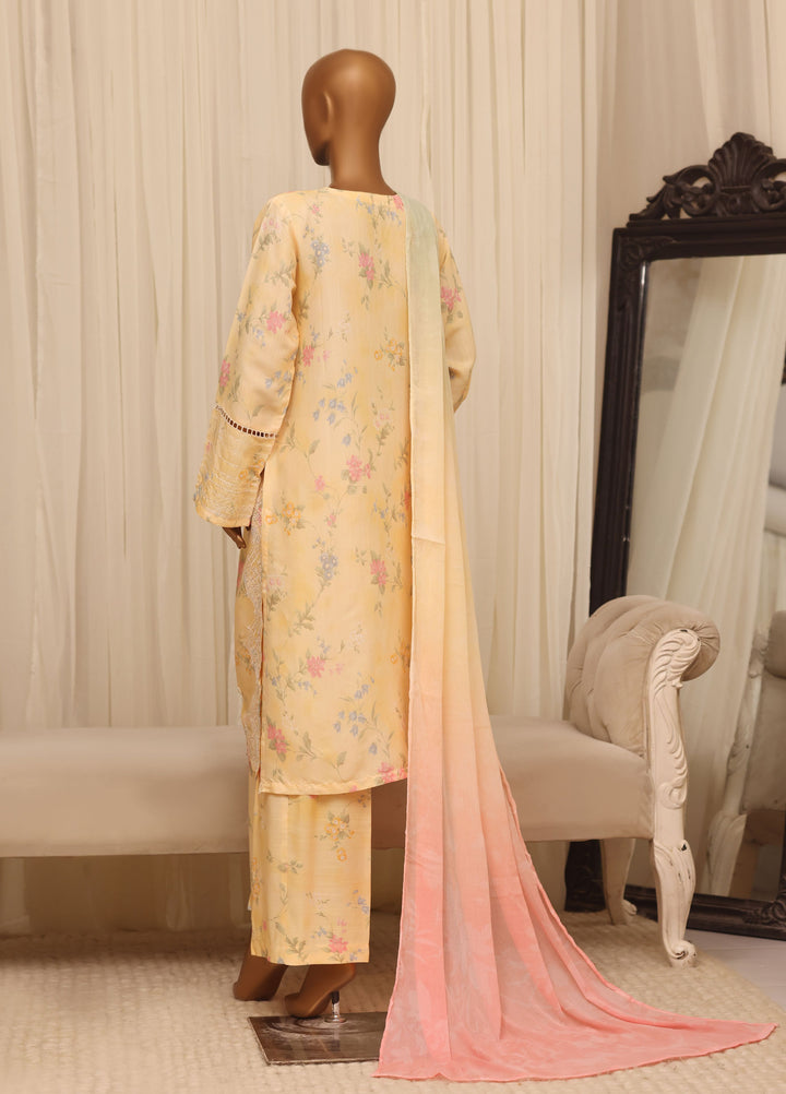 Majestic by HZ Textiles RTW Embroidered Raw Silk 3 Piece Suit HZ26RSM Buttermilk XRPE-3P-006 - Casual Collection
