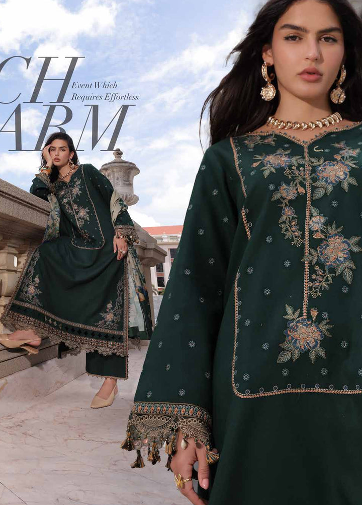 Poshima by Charizma Unstitched Embroidered Leather Peach 3 Piece Suit CHR26UPL PSW6-24 - Winter Collection