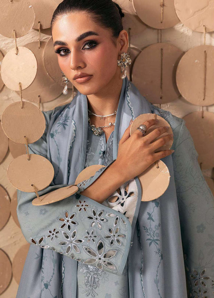 Q prints by Qalamkar Unstitched Embroidered Slub Linen 3 Piece Suit QLK26ULQ Oriana QPW-04A - Winter Collection