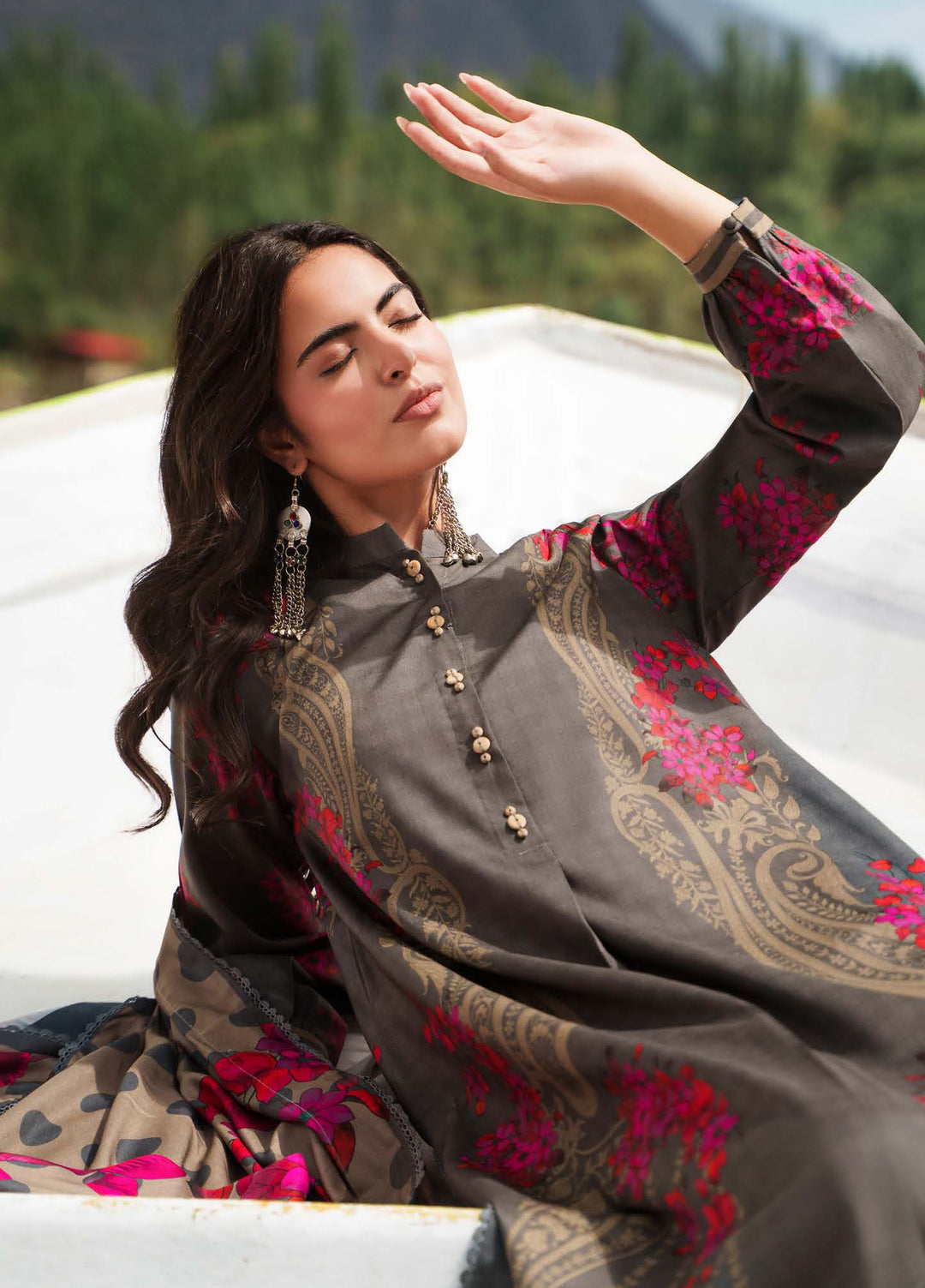 C Prints by Charizma Unstitched Printed Staple 3 Piece Suit CHR26ULP CPW6-04 - Casual Collection