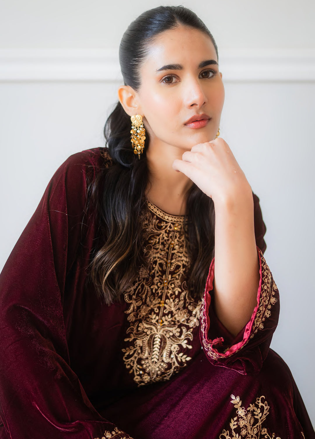 Atelier Velours by Rashid Textiles RTW Embroidered Velvet 2 Piece Suit RT26RAV Rania - Festive Collection