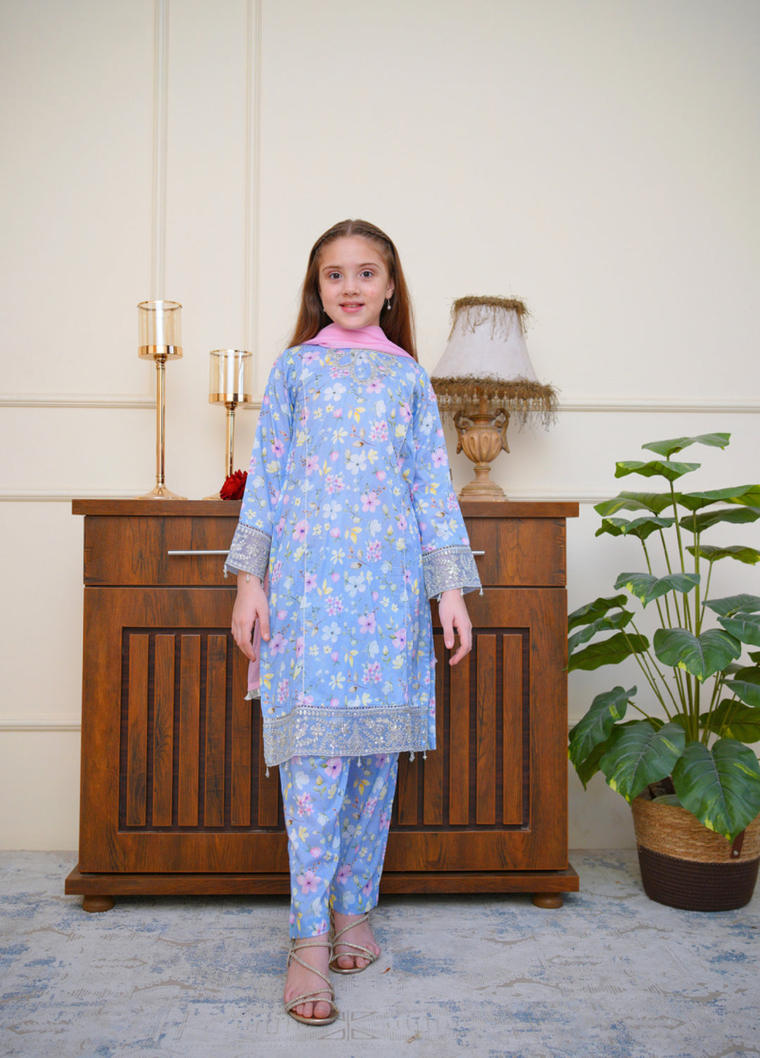 Shanzey Girls RTW Embroidered Lawn 3 Piece Suit SZ26PL SHK-6802 - Casual Collection