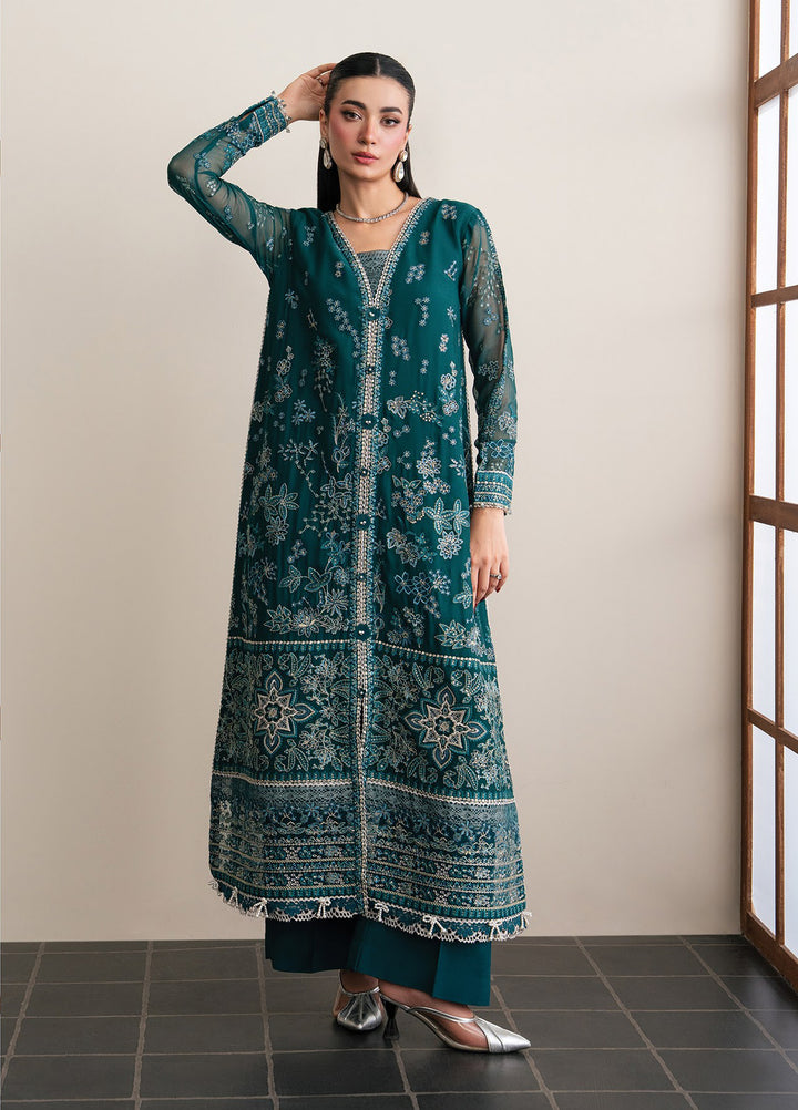 Kalani by Xenia Formals Unstitched Embroidered Chiffon 3 Piece Suit XE26UKW 02-Azari - Wedding Collection