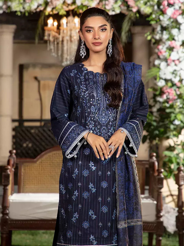 Jashn e Noor by Salitex Unstitched Embroidered 3 Piece Cotton Silk SUNW7JI083 - Summer Collection