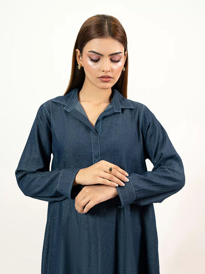 Salitex Women Solids Denim 1 Piece Shirt WP7L1PBE487-A - Winter Collection