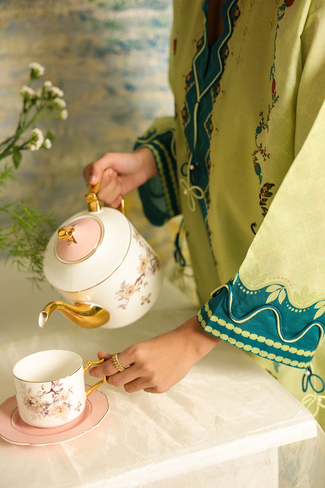 Rhea by Sahar Unstitched Lawn 2 Piece Suit Citrus Weave - Casual Collection