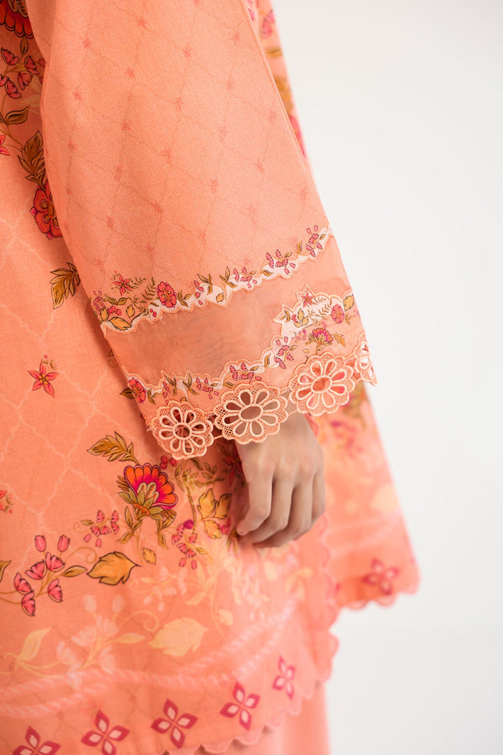 Rhea by Sahar Unstitched Lawn 3 Piece Suit Apricot Whisper - Casual Collection