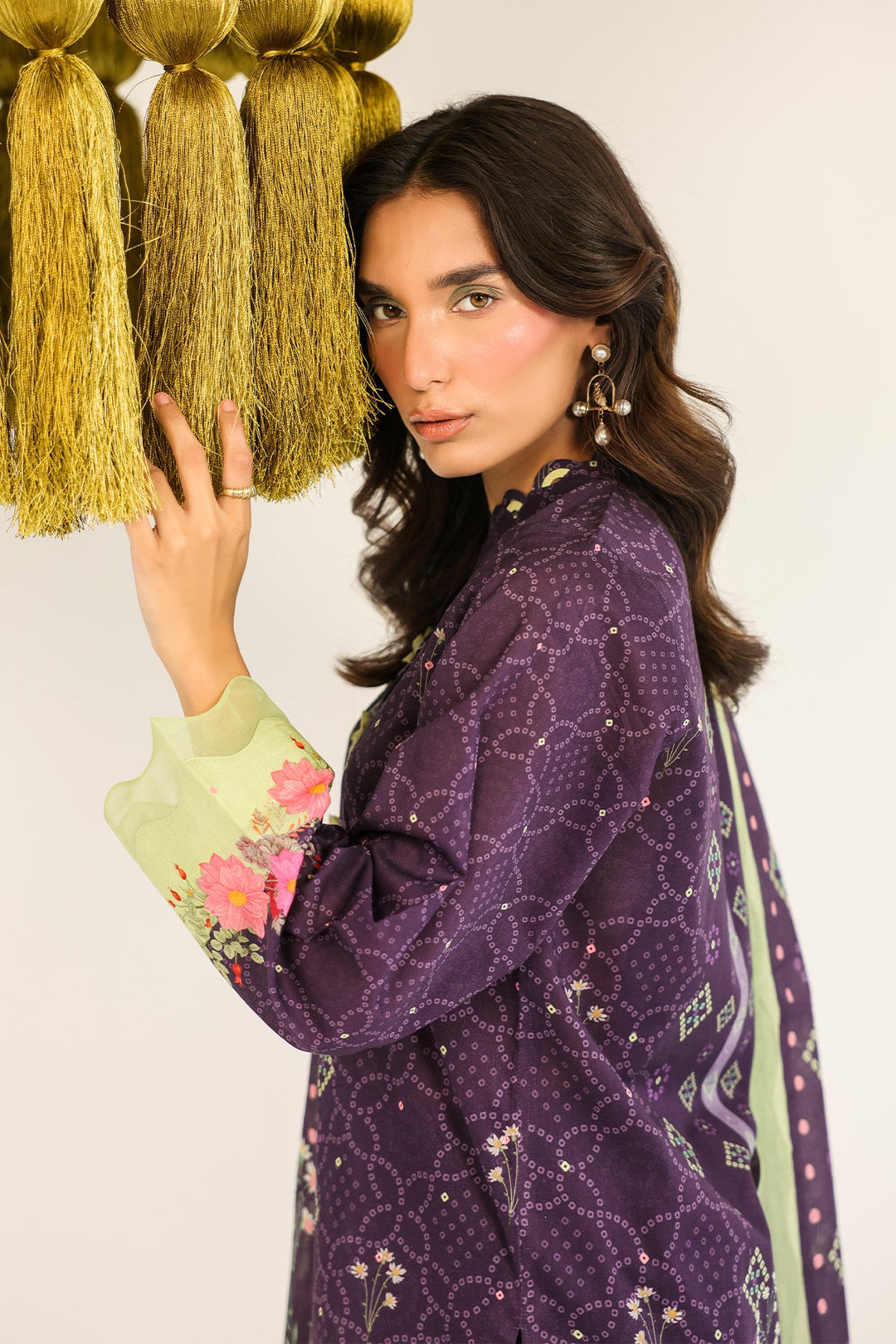 Rhea by Sahar Unstitched Lawn 3 Piece Suit Velvet Ember - Casual Collection