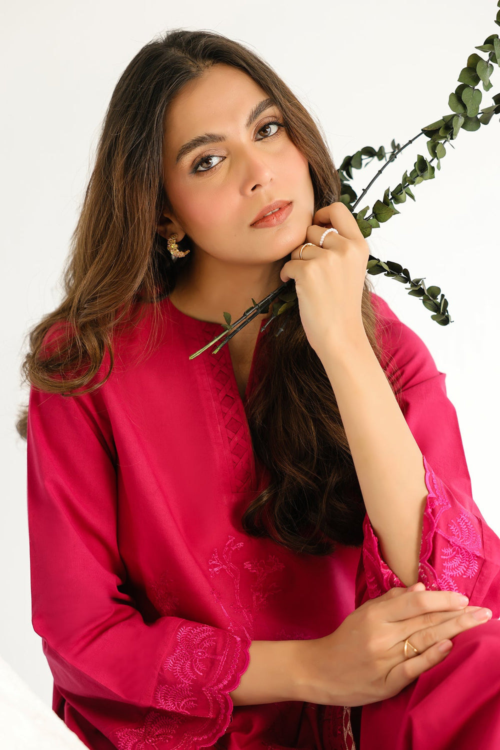 Pret Essentials by Sahar Womens RTW Embroidered Cambric 2 Piece Suit Raqs-e-Gulnaar - Casual Collection