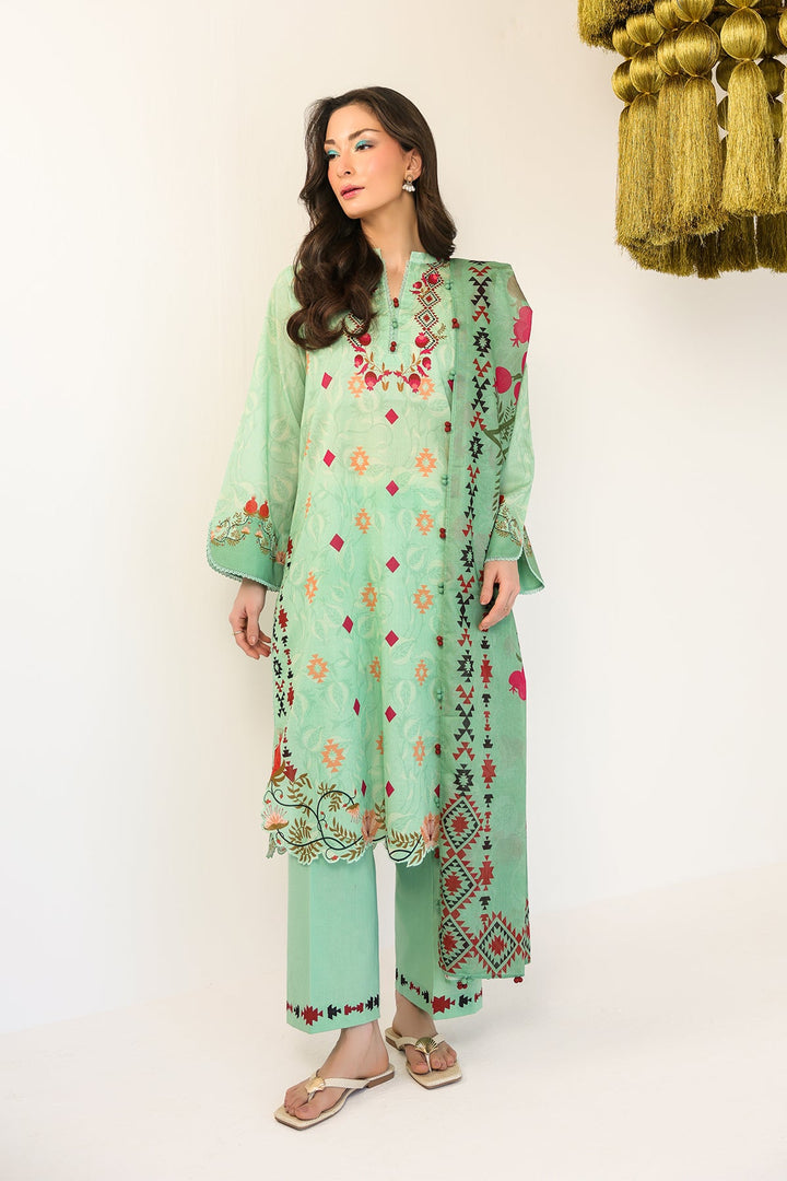 Rhea by Sahar Unstitched Lawn 3 Piece Suit Mint Blossom Reverie - Casual Collection