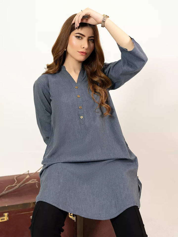 Salitex Women Solids Denim 1 Piece Shirt WP7L1PBE552 - Winter Collection