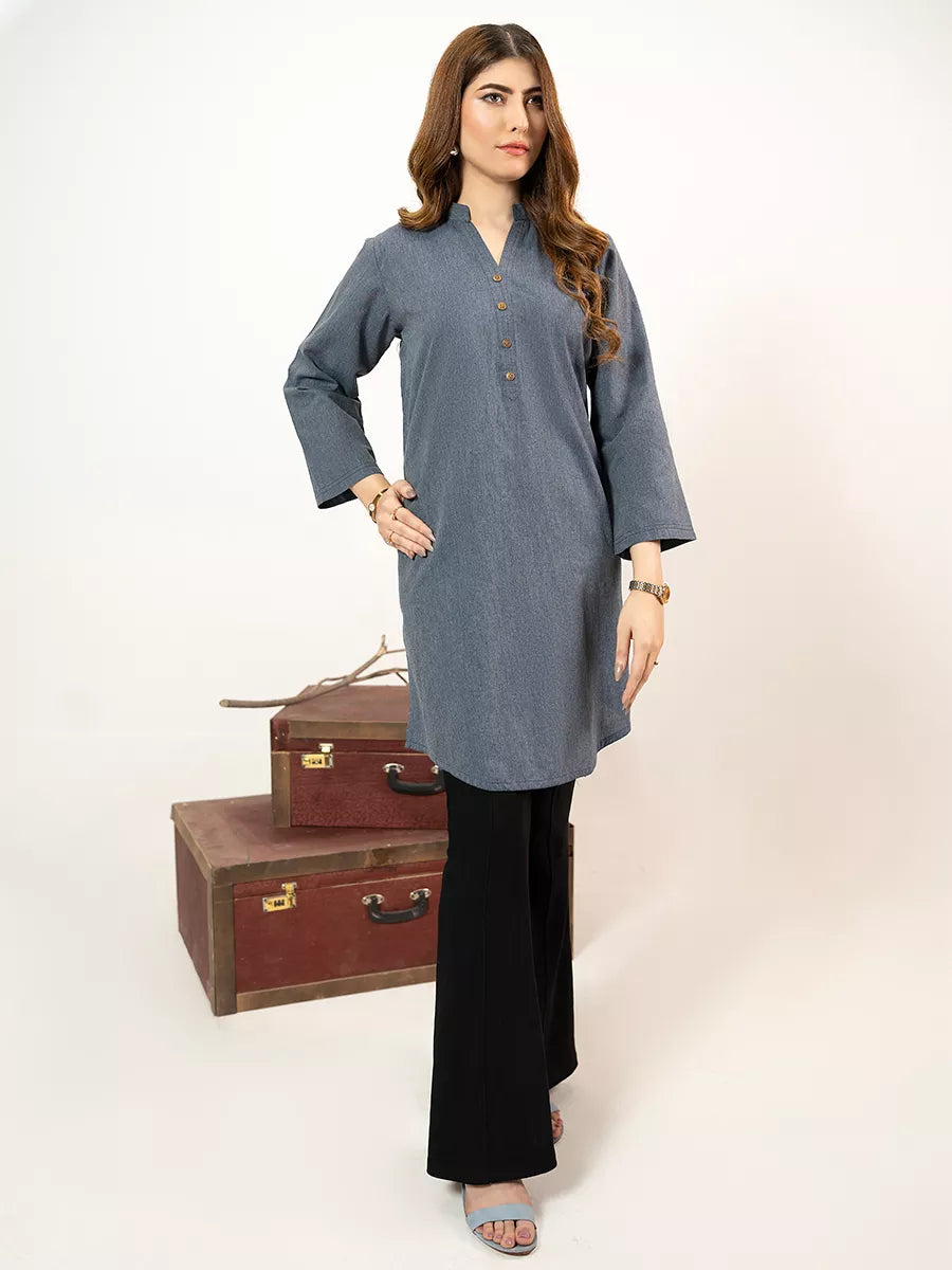 Salitex Women Solids Denim 1 Piece Shirt WP7L1PBE552 - Winter Collection