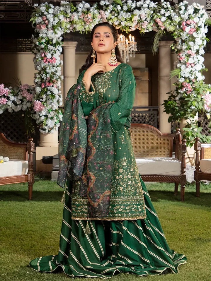 Jashn e Noor by Salitex Unstitched Embroidered 3 Piece Raw Silk SUNW7JI079 - Summer Collection
