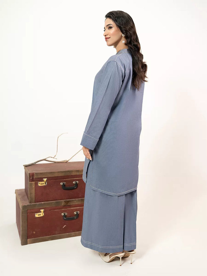 Salitex Women Solids Denim 2 Piece Suit WP7L2PBE489 - Winter Collection