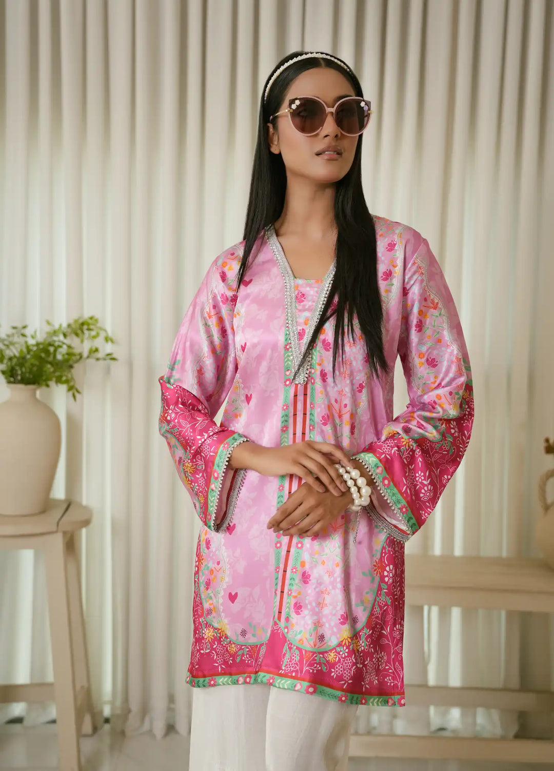 Karashe Women RTW Printed Shamooz 2 Piece Suit ROSE TINTED DAY - Festive Collection